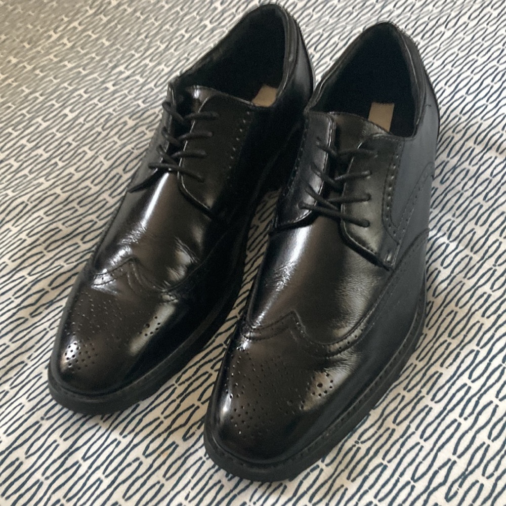 Joseph Abound Men's Black Leather Wingtip Lace-Up Oxford Dress Shoes Size 13D - Picture 8 of 8